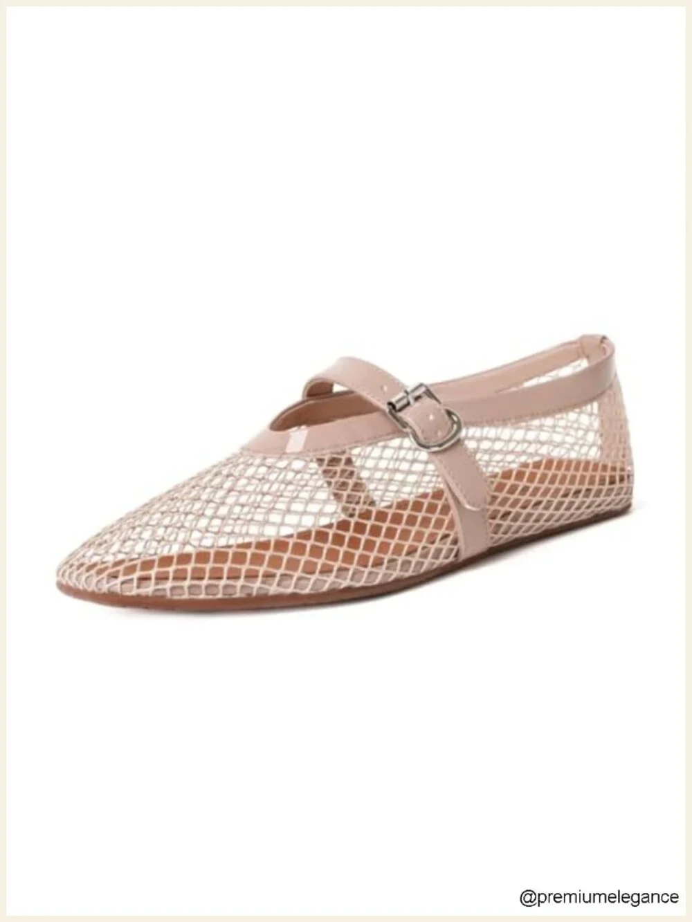 Mary Jane Ballet Flats with Buckle Ankle Strap Square Toe Faux Leather